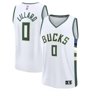 Lujoso Damian Lillard Milwaukee Bucks Fast Break Replica Player Jersey Association Edition White  para los verdaderos seguidores
