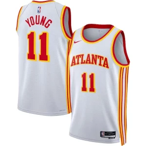 Fantástico Trae Young Atlanta Hawks Nike Unisex Swingman Jersey Association Edition White/Red  para los verdaderos seguidores