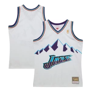 Moderno Elegante Utah Jazz 1996 97 Hardwood Classics Swingman Jersey White  para los verdaderos seguidores