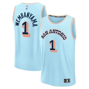 Estupendo Victor Wembanyama San Antonio Spurs 2024/25 Fast Break Player Jersey City Edition Light Blue  para los verdaderos seguidores