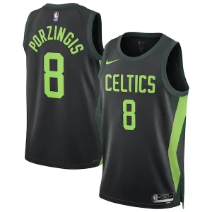 Bonito Hermoso Kristaps Porzingis Boston Celtics Nike Unisex 2024/25 Swingman Player Jersey City Edition Black  para los verdaderos seguidores