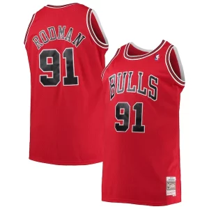 Original Dennis Rodman Chicago Bulls 1997/98 Big & Tall Hardwood Classics Swingman Jersey Red  para los verdaderos seguidores