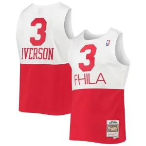 Práctico Bonito Comodo Allen Iverson Philadelphia 76ers 2003/2004 Hardwood Classics Swingman Jersey White/Red  para los verdaderos seguidores