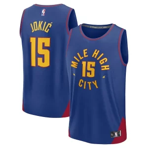 Chulo Nikola Jokic Denver Nuggets Fast Break Replica Player Jersey Statement Edition Blue  para los verdaderos seguidores