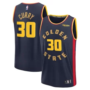 Lujoso Stephen Curry Golden State Warriors 2024/25 Fast Break Player Jersey City Edition Navy  para los verdaderos seguidores