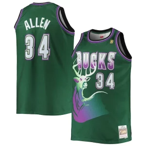 Cool Ray Allen Milwaukee Bucks Big & Tall 1996/97 Hardwood Classics Swingman Jersey Hunter Green  para los verdaderos seguidores