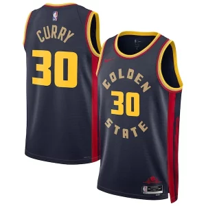 Ideal Stephen Curry Golden State Warriors Nike Unisex 2024/25 Swingman Player Jersey City Edition Navy  para los verdaderos seguidores