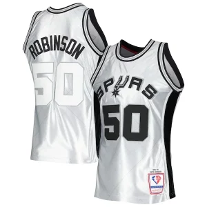 Chulo Exquisito David Robinson San Antonio Spurs 1998/99 Hardwood Classics 75th Anniversary Swingman Jersey Platinum  para los verdaderos seguidores