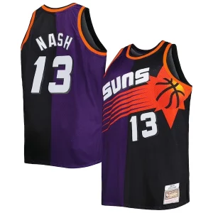Increíble Steve Nash Phoenix Suns Big & Tall Hardwood Classics 1996/97 Split Swingman Jersey Purple/Black  para los verdaderos seguidores