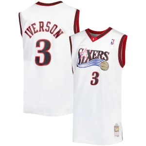 Chulo Allen Iverson Philadelphia 76ers Big & Tall Hardwood Classics 1996/97 Swingman Jersey White/Black/Red/Royal  para los verdaderos seguidores