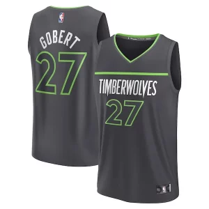 Increíble Genial Rudy Gobert Minnesota Timberwolves Fast Break Replica Player Jersey Statement Edition Black  para los verdaderos seguidores