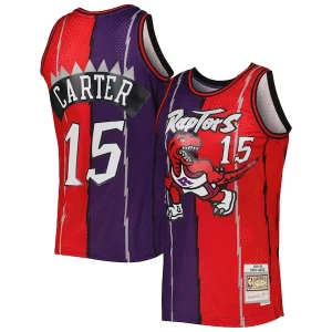 Lujoso Increíble Vince Carter Toronto Raptors Hardwood Classics 1998/99 Split Swingman Jersey Purple/Red  para los verdaderos seguidores