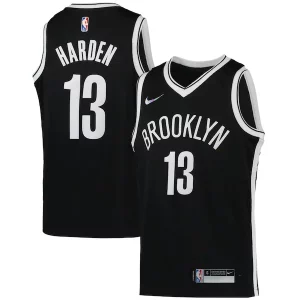 Versátil James Harden Brooklyn Nets Nike Youth 2021/22 Diamond Swingman Jersey Icon Edition Black  para los verdaderos seguidores
