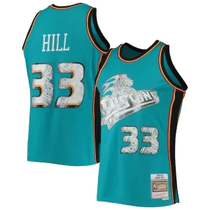 Práctico Cool Grant Hill Detroit Pistons 1998/99 Hardwood Classics NBA 75th Anniversary Diamond Swingman Jersey Teal  para los verdaderos seguidores