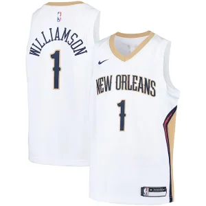 Duradero Zion Williamson New Orleans Pelicans Nike Youth Swingman Player Jersey Association Edition White/Navy  para los verdaderos seguidores