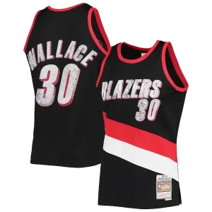 Estupendo Ideal Rasheed Wallace Portland Trail Blazers 1999/00 Hardwood Classics NBA 75th Anniversary Diamond Swingman Jersey Black  para los verdaderos seguidores