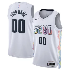 Único Denver Nuggets Nike Unisex 2024/25 Custom Swingman Jersey City Edition White  para los verdaderos seguidores