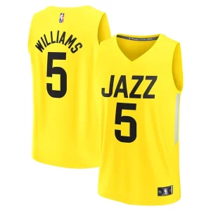 Práctico Cody Williams Utah Jazz 2024 NBA Draft Fast Break Player Jersey Icon Edition Yellow  para los verdaderos seguidores