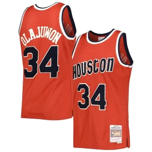 Increíble Hakeem Olajuwon Houston Rockets 1993/94 Hardwood Classics Off Court Swingman Jersey Red  para los verdaderos seguidores