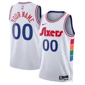 Fantástico Duradero Philadelphia 76ers Nike Unisex 2024/25 Custom Swingman Jersey City Edition White  para los verdaderos seguidores