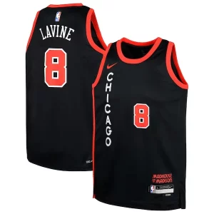 Ideal Zach LaVine Chicago Bulls Nike Youth Swingman Replica Jersey City Edition Black  para los verdaderos seguidores